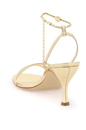 FERRAGAMO Gold Chain Ankle Sandals for Women - SS24 Collection