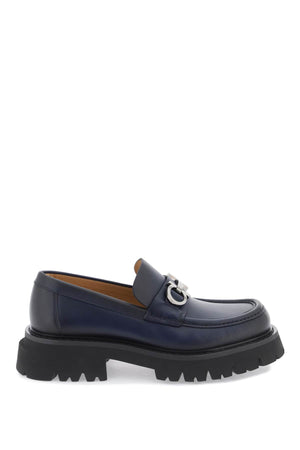 FERRAGAMO Bold Loafers with Chunky Sole for Men - Blue