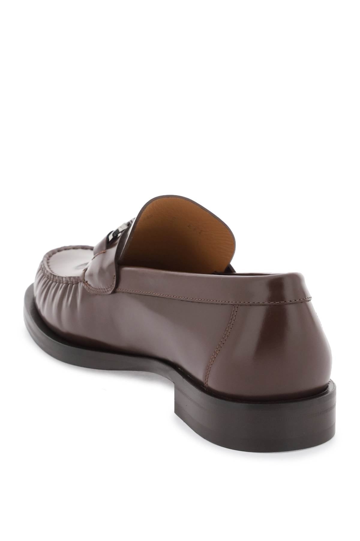 FERRAGAMO Brown Gancini Hook Loafers for Men