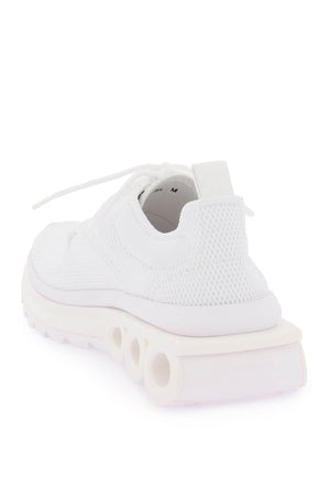 FERRAGAMO White Mesh and Suede Women's Running Sneakers