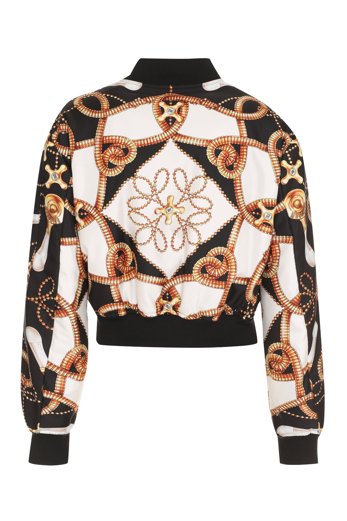 MOSCHINO COUTURE Black Printed Bomber Jacket for Women - FW22 Collection