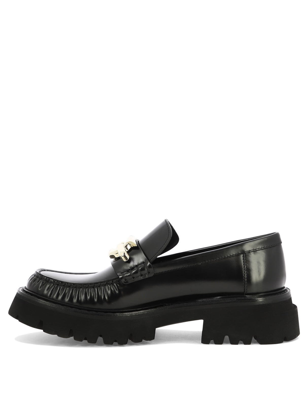 FERRAGAMO Women's Black Slip-On Loafers with Chunky Rubber Sole for FW23