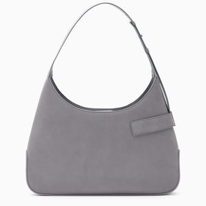 FERRAGAMO Grey Leather Shoulder Bag - Adjustable Handle, Front Pocket, Inside Zip Pocket