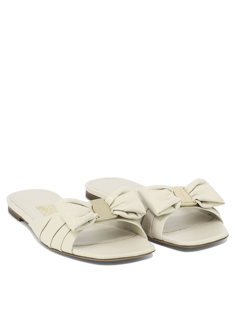 FERRAGAMO Stylish White Leather Sandals for Women