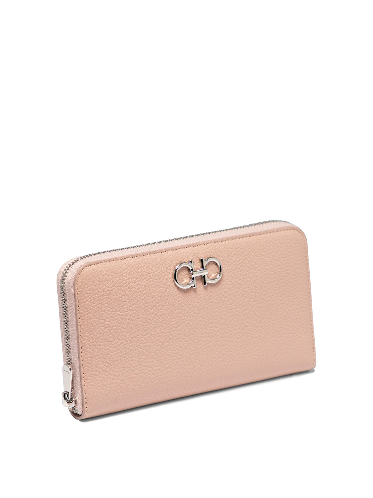 FERRAGAMO Gancini Hook Leather Wallet - Pink
