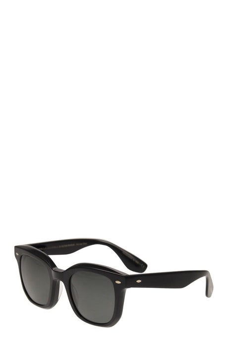 BRUNELLO CUCINELLI Sophisticated Vintage-Inspired Black Sunglasses with Hand-Inlaid Logos and UV Protection