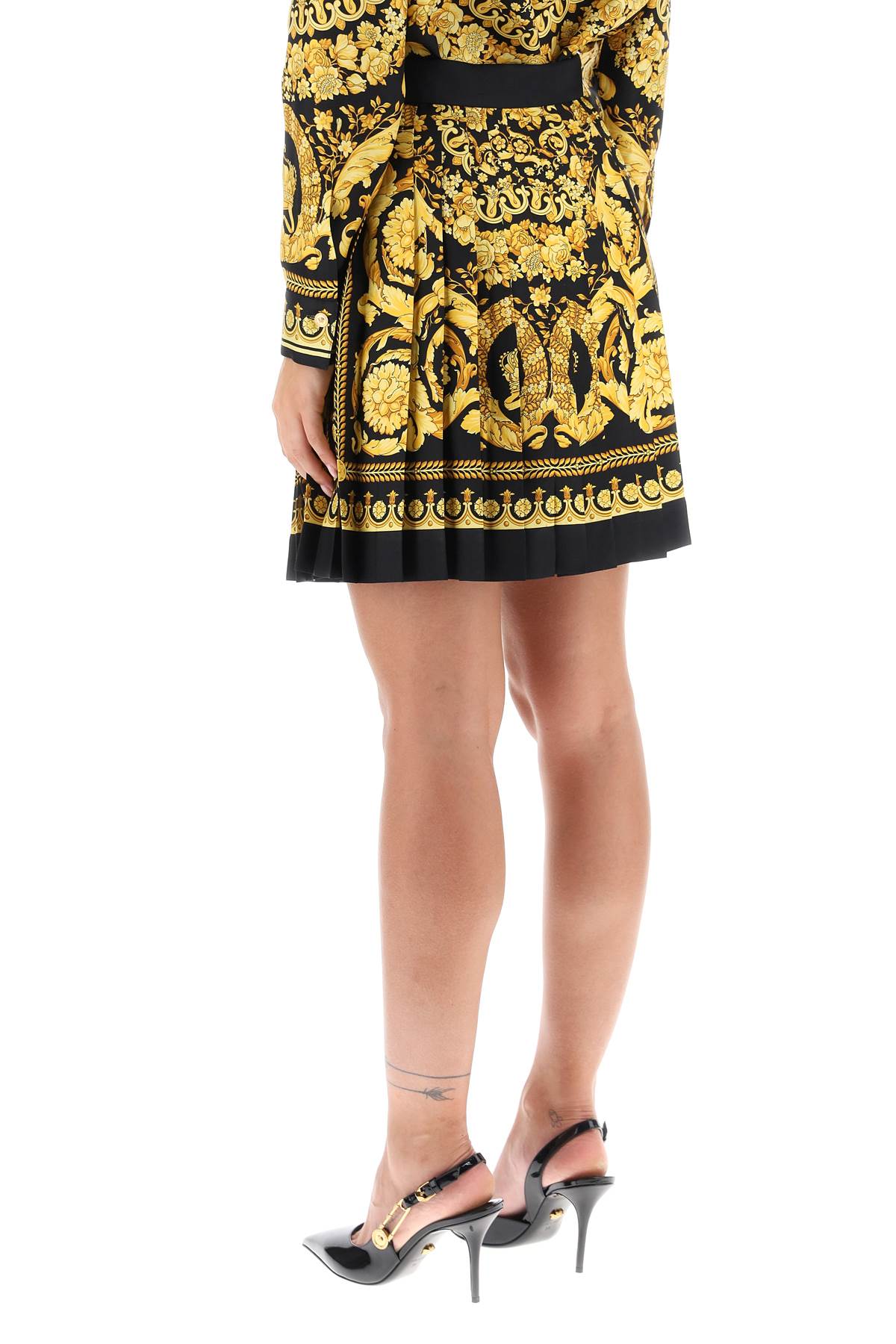 VERSACE Baroque Pleated Mini Skirt - Mixed Colours