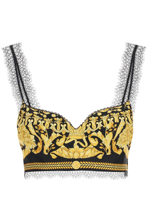 VERSACE Baroque Silk Bralette Top - FW23 Collection
