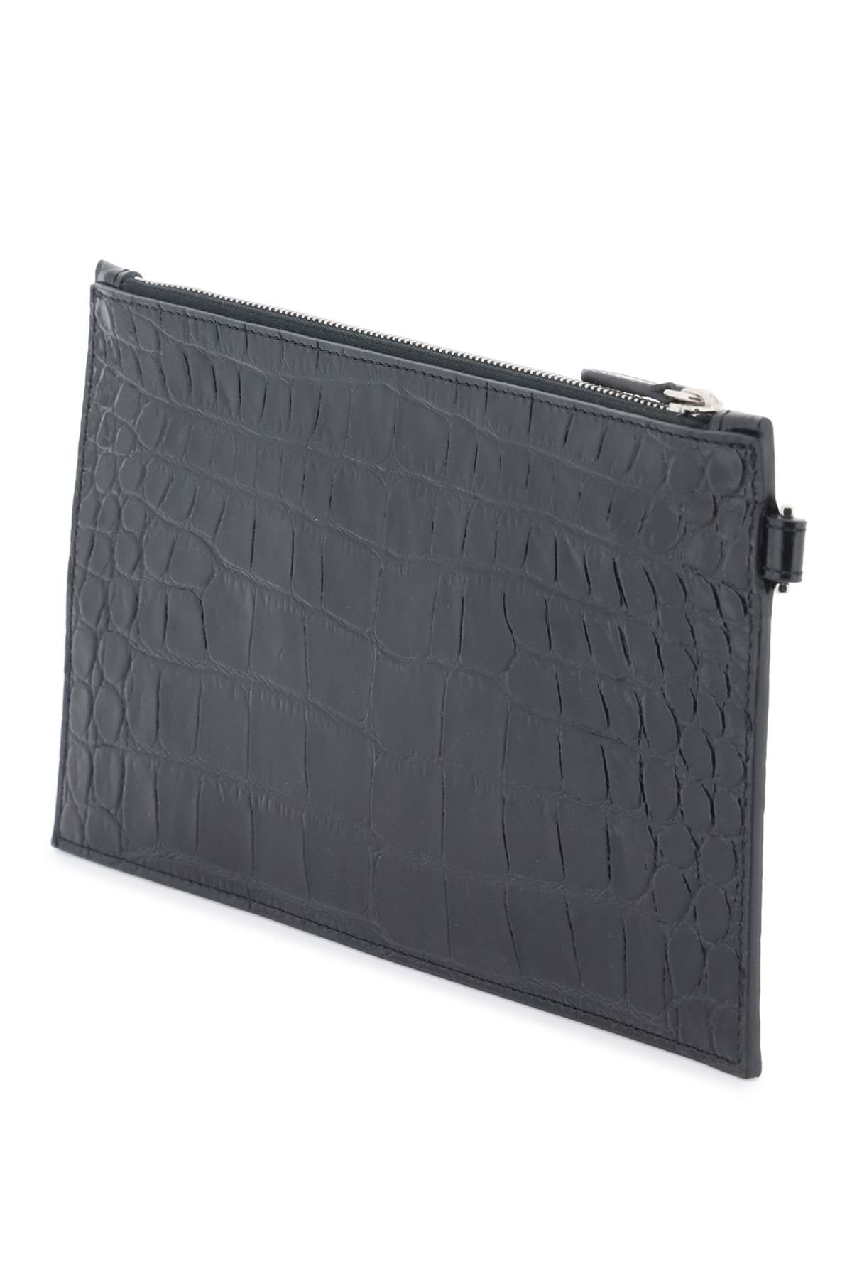 VERSACE Versatile and Sleek Croco-Embossed Handbag for Men