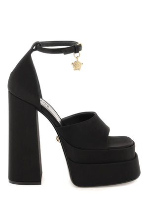 VERSACE Black Leather Platforms for Women - SS23 Collection