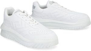 VERSACE White Odissea Leather Sneakers for Men