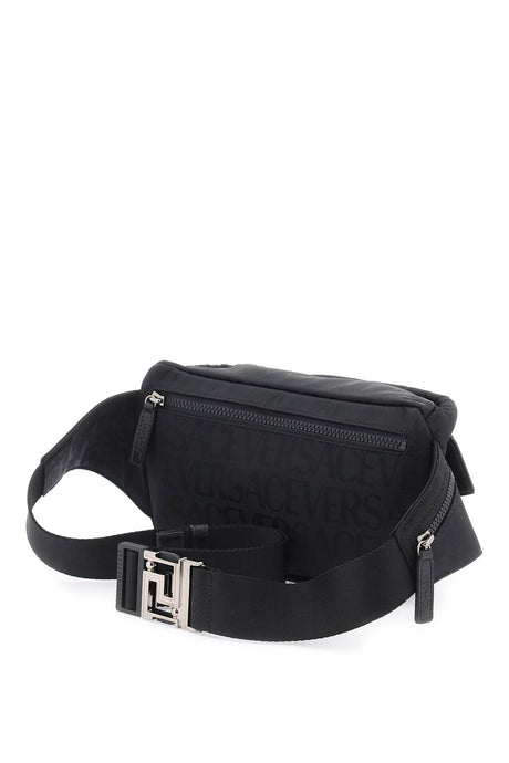 VERSACE Sleek and Sophisticated Black Belt Bag for Men - FW23