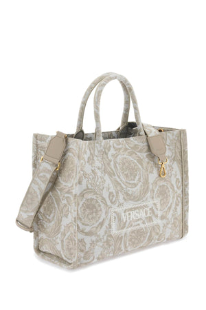 VERSACE Golden Jacquard Large Tote Handbag for Women