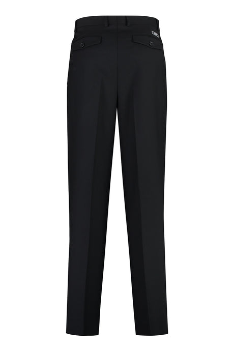 VERSACE Men's Black Wool Trousers for FW23