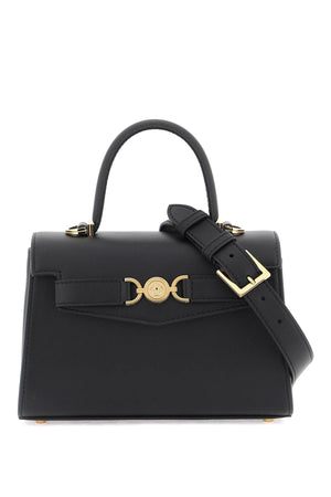 VERSACE Small Medusa '95 Calfskin Leather Handbag with Gold-Tone Accents