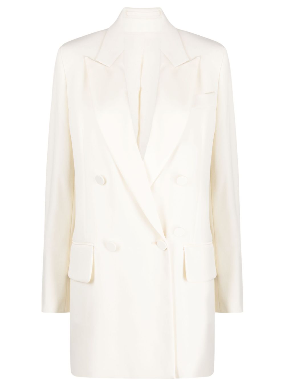 MAX MARA PIANOFORTE Double-Breasted Wool Blazer Jacket for Women in Winter White - FW23 Collection