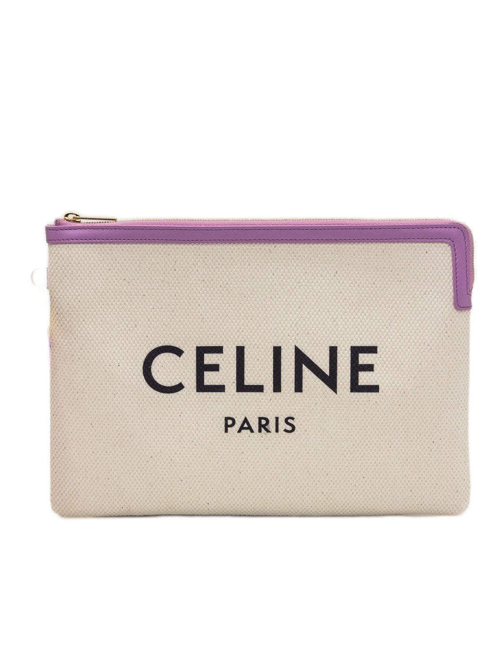 CELINE Women's Pink Leather Mini Pouch Clutch with Strap for Spring/Summer 2027
