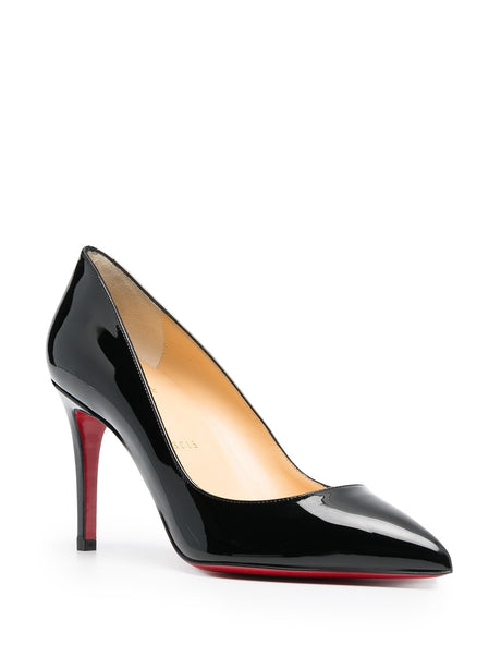 CHRISTIAN LOUBOUTIN Black Patent Leather Stiletto Pumps for Women - SS24 Collection