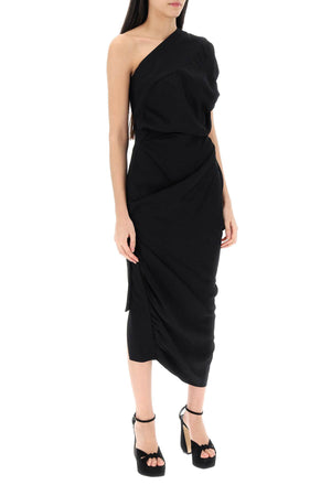 VIVIENNE WESTWOOD Elegant One-shoulder Dress with Asymmetric Hem - Sustainable Viscose Crepe, Black