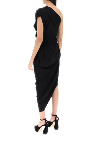 VIVIENNE WESTWOOD Elegant One-shoulder Dress with Asymmetric Hem - Sustainable Viscose Crepe, Black