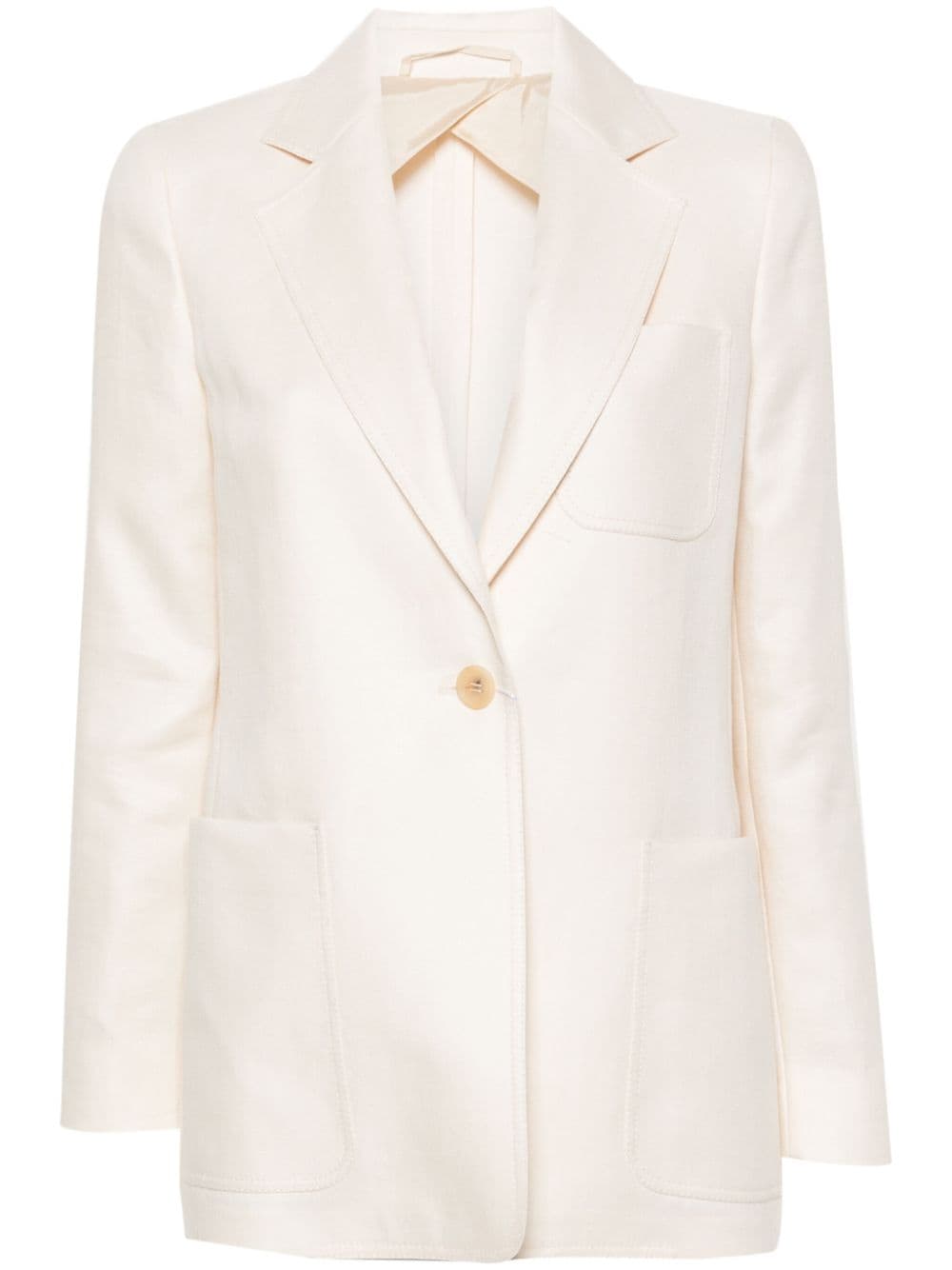 MAX MARA White Linen Single-Breasted Blazer Jacket for Women - SS24 Collection