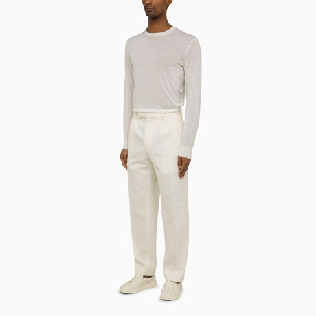 ZEGNA White Wool Long-Sleeved Jumper for Men