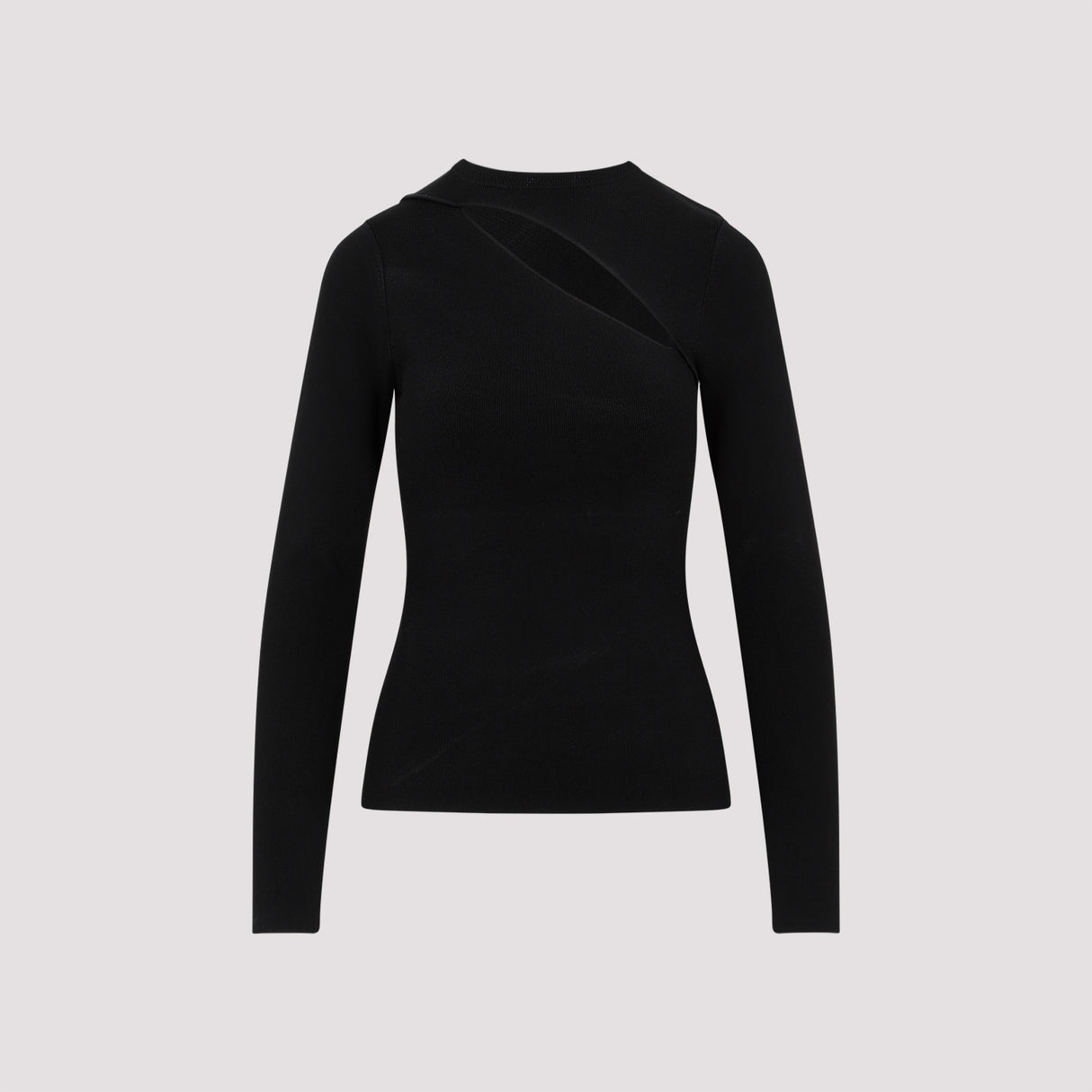 VICTORIA BECKHAM Women's Asymmetric Cut Out Top in Black for FW23