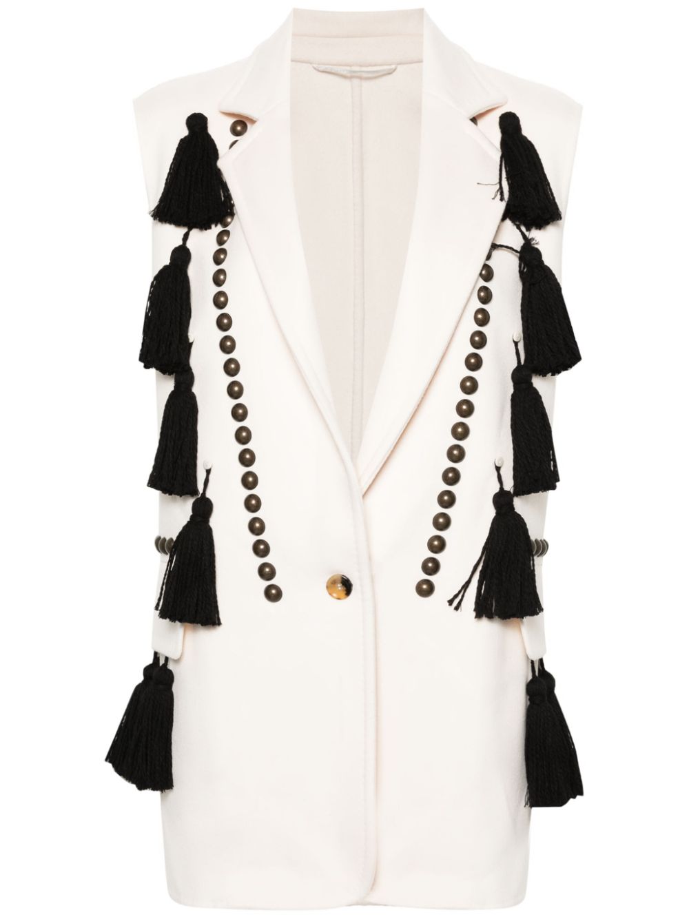 MAX MARA Cream White Studded Wool Vest for Women