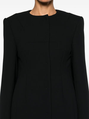 MAX MARA SPORTMAX Black Tailored Collarless Jacket - Women's Fashion SS24