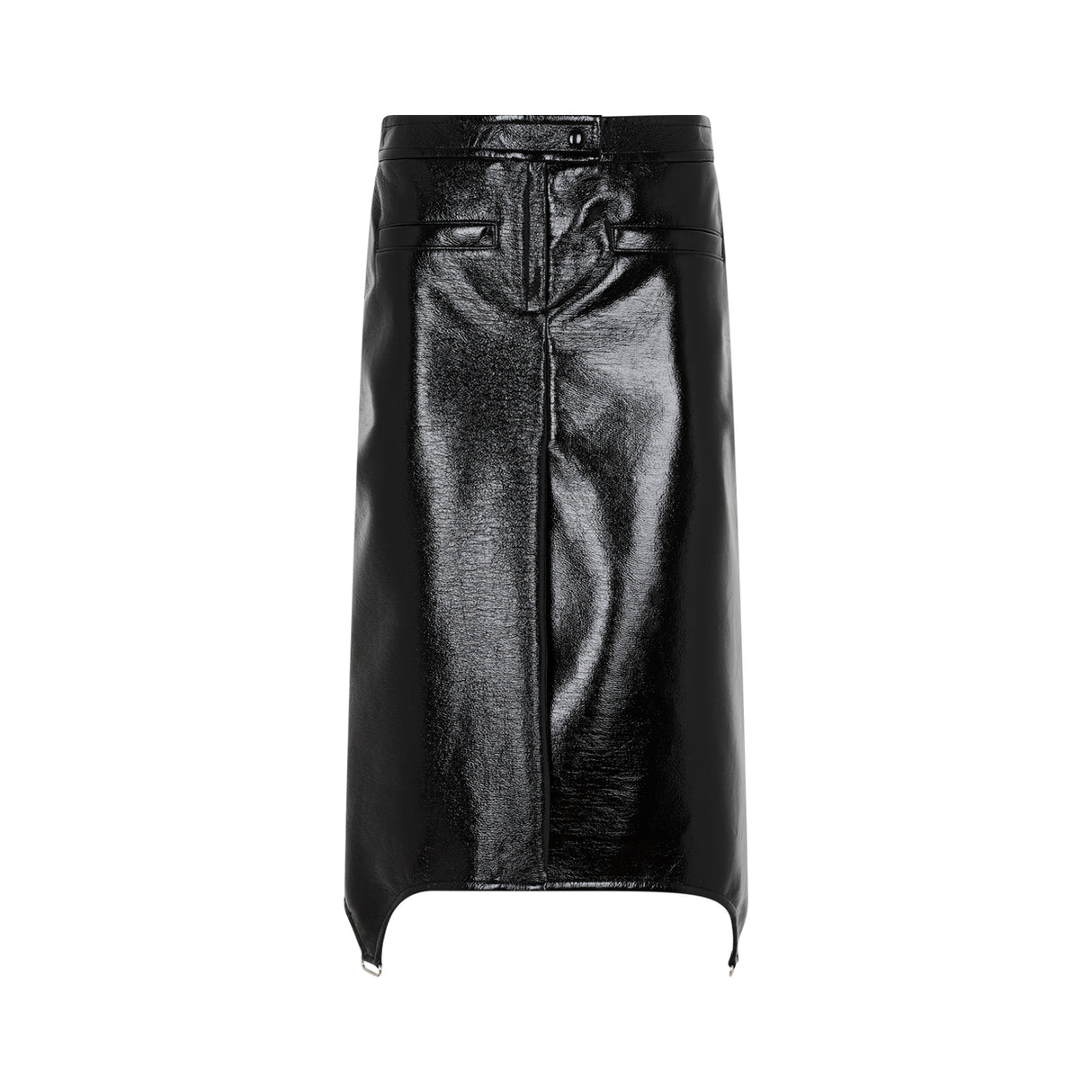 COURREGÈS Black Vinyl Skirt for Women - SS23 Collection