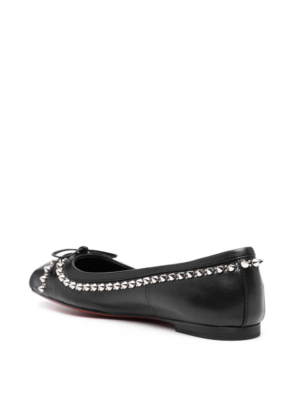 CHRISTIAN LOUBOUTIN Black Leather Spike Sandals for Women