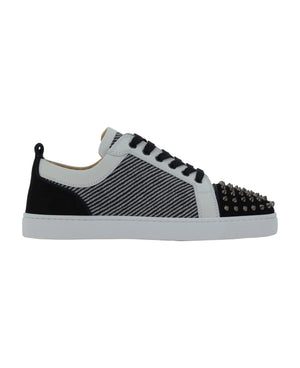 CHRISTIAN LOUBOUTIN Spike Black Leather Sneakers for Men - SS24 Collection