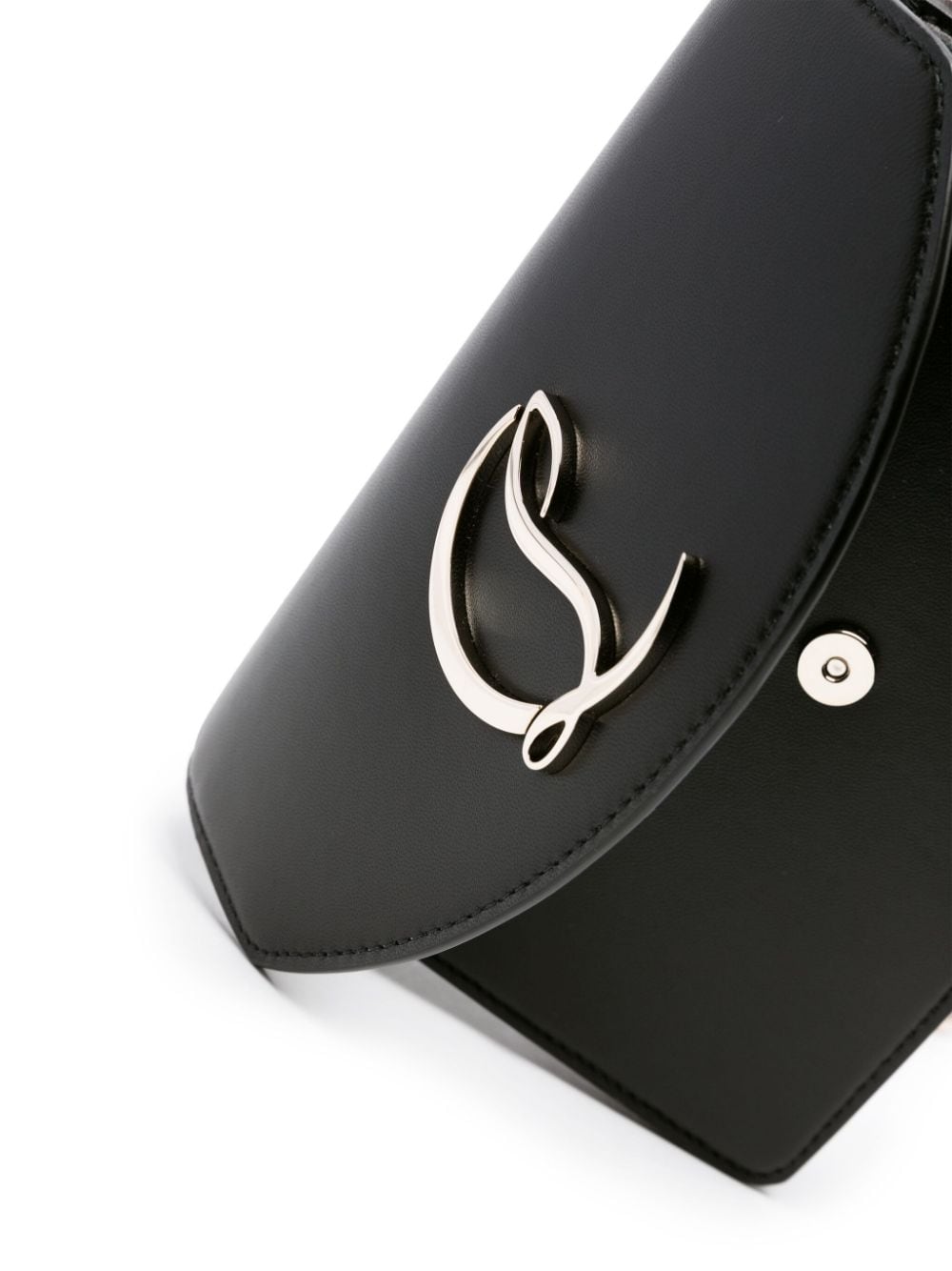 CHRISTIAN LOUBOUTIN Black Leather Foldover Handbag for Women - SS24 Collection
