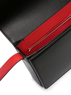 CHRISTIAN LOUBOUTIN Black Leather Foldover Handbag for Women - SS24 Collection
