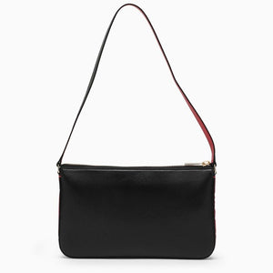 CHRISTIAN LOUBOUTIN Black Leather Shoulder Bag for Women with Top Zip Fastening and Logo Detail