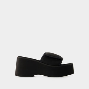 COURREGÈS Black Scuba Wave Sandals for Women