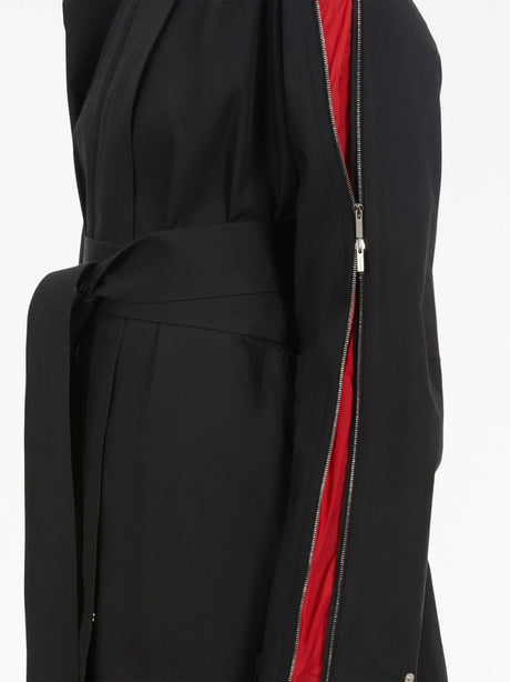 FERRAGAMO Women's Black Zip-Detail Belted Trench Jacket for FW23