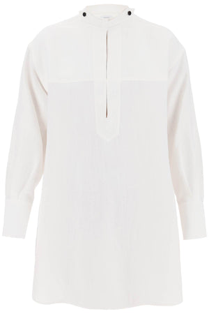FERRAGAMO White Linen Blend Tunic Dress for Women - SS24 Collection