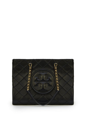 TORY BURCH Classic Black Quilted Tote Handbag for Women