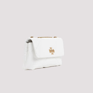 TORY BURCH Kira Diamond Quilted Small Convertible White Leather Handbag for Women SS24
