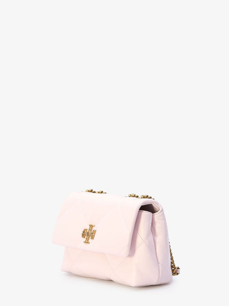 TORY BURCH Pink Diamond Quilted Mini Handbag with Gold-Tone Chain, 24x16x8cm