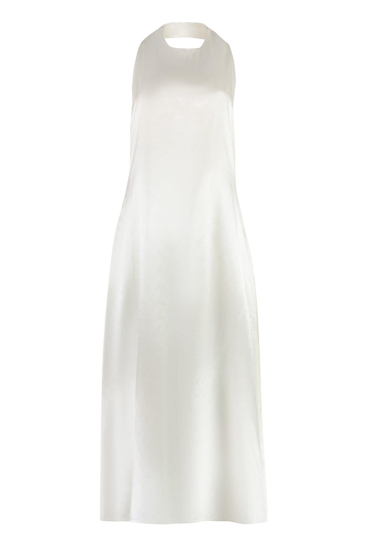 MAGDA BUTRYM Elegant Cream Wool-Blend Dress with Deep Back Neckline for Women