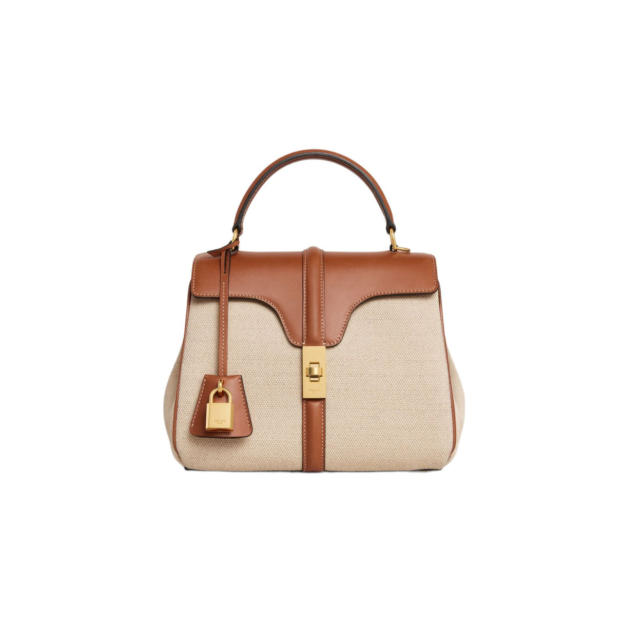 CELINE Tan Top-Handle Small 16 Handbag for Women, SS23