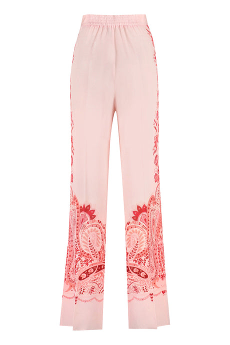 ETRO Floral Print Silk Pants for Women