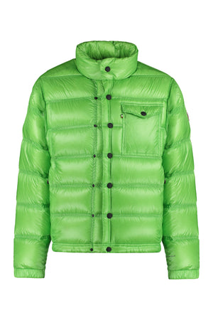 MONCLER GRENOBLE Men's Packable Down Jacket with Removable Gloves and Adjustable Hem - Green