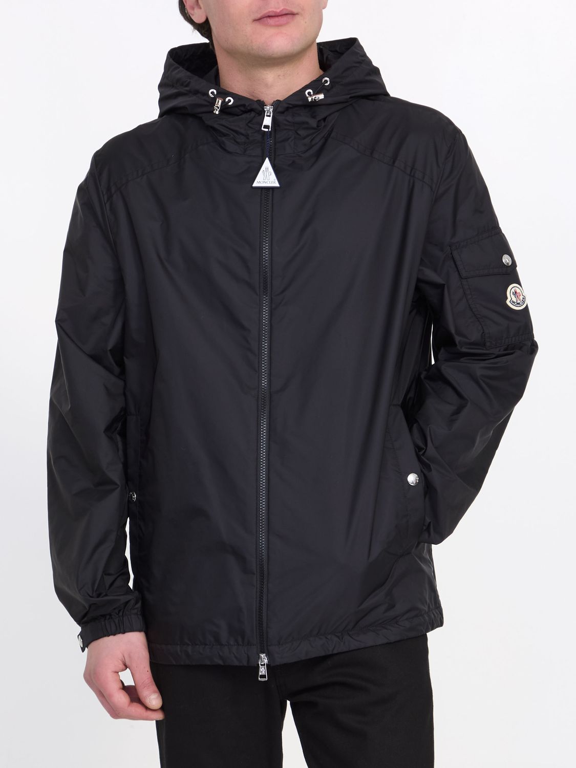 MONCLER Black Mid-Length Parka Jacket for Women with Mesh Details