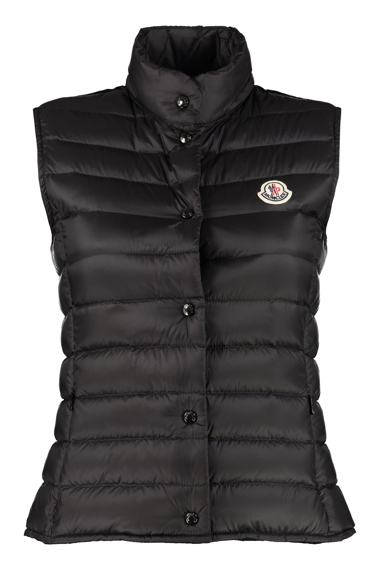 MONCLER Black Nylon Down Vest for Women - Slim Fit and Lightweight for Spring/Summer