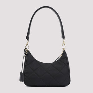 PRADA Black Re-Nylon Shoulder Handbag for Women in FW24
