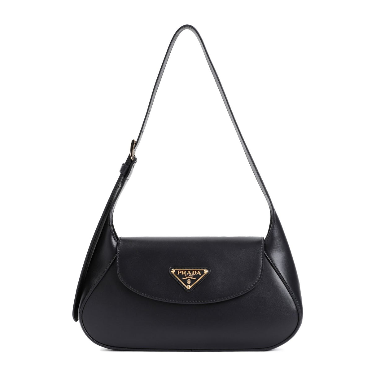 PRADA Black Leather Shoulder Handbag for Women - FW24 Collection