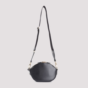 PRADA Classic Black Leather Mini Crossbody Bag with Gold-Tone Accents and Adjustable Strap, 18 cm